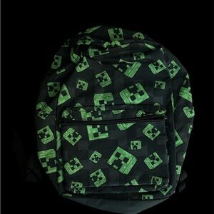 Green and Black Kids Backpack Minecraft